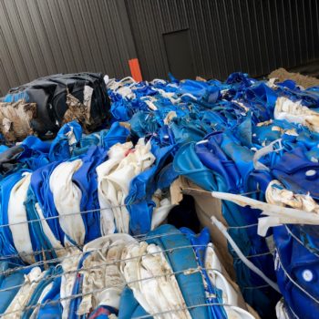 55 gallon poly drum blue & white